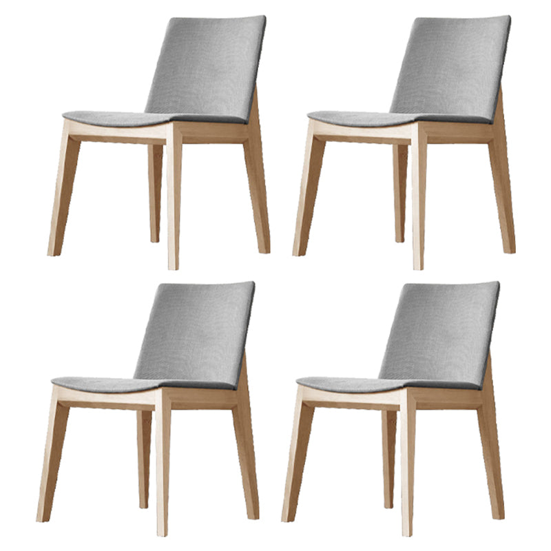 Scandinavische stijl linnen stof eetkamerstoel stoere stoelen met achterste rug (set van 4)