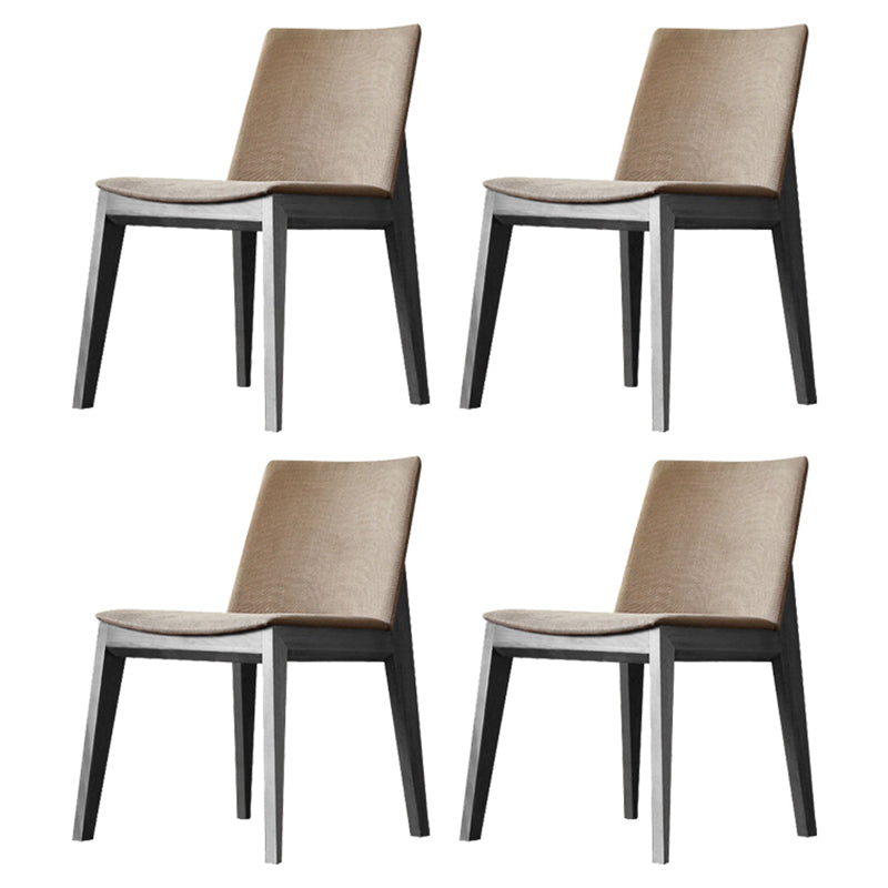 Scandinavische stijl linnen stof eetkamerstoel stoere stoelen met achterste rug (set van 4)