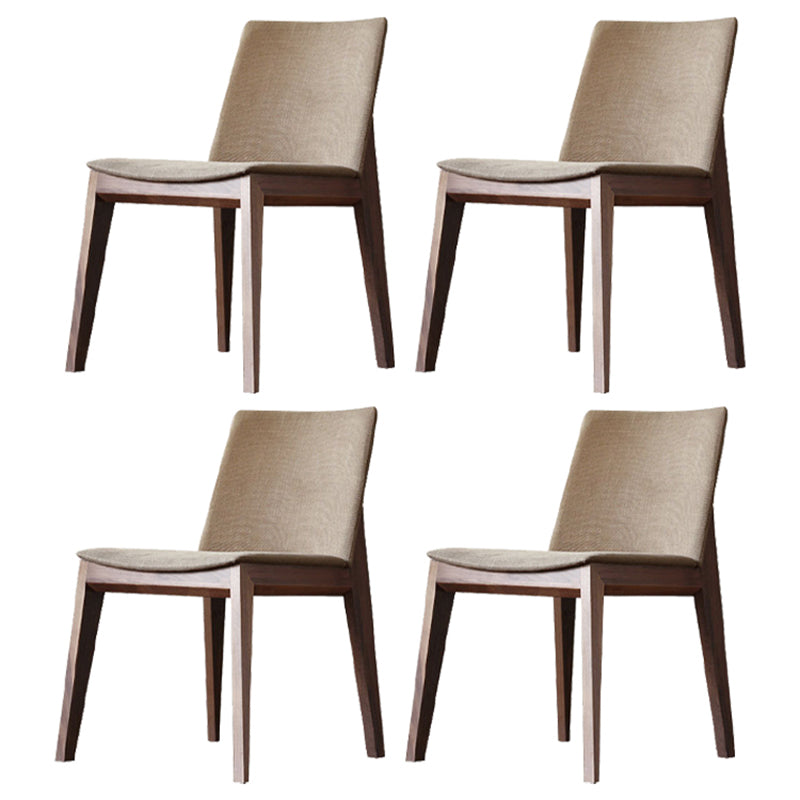 Scandinavische stijl linnen stof eetkamerstoel stoere stoelen met achterste rug (set van 4)
