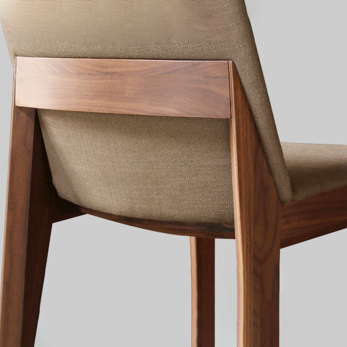 Scandinavische stijl linnen stof eetkamerstoel stoere stoelen met achterste rug (set van 4)