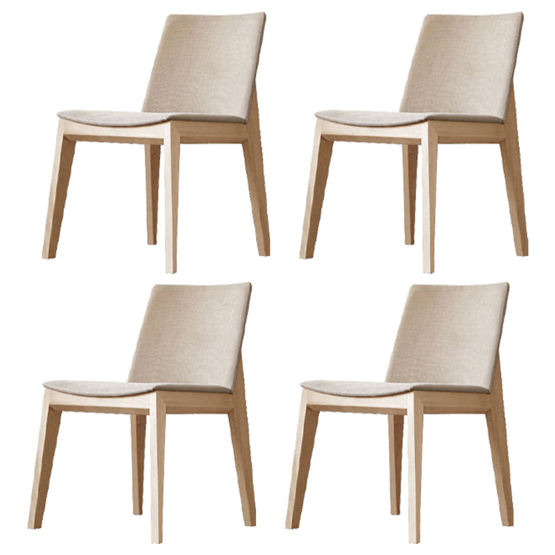 Scandinavische stijl linnen stof eetkamerstoel stoere stoelen met achterste rug (set van 4)