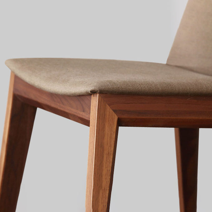Scandinavische stijl linnen stof eetkamerstoel stoere stoelen met achterste rug (set van 4)
