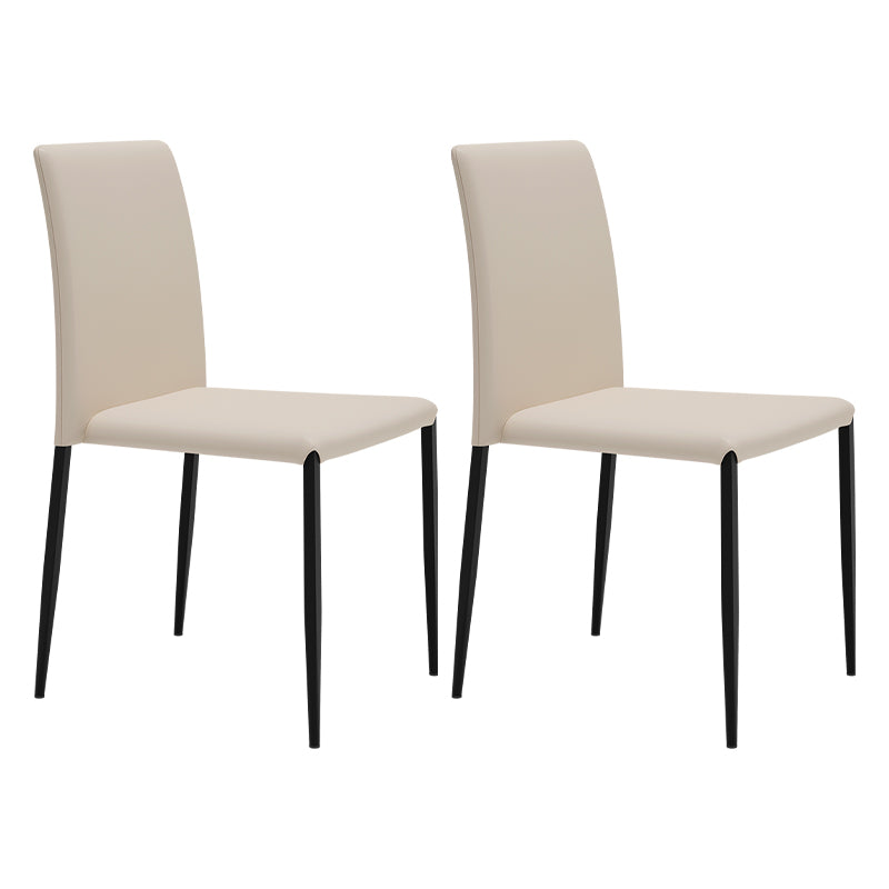 Chaise de salle à manger de style contemporain, chaises latérales sans accoudoirs avec pieds en métal pour la cuisine