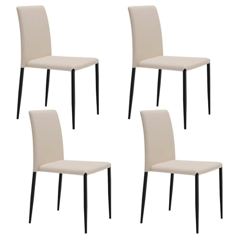 Silla de comedor de estilo moderno, sillas laterales sin brazos con patas de metal para cocina