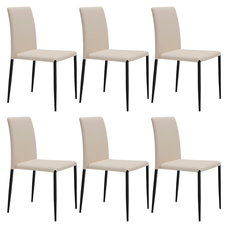 Silla de comedor de estilo moderno, sillas laterales sin brazos con patas de metal para cocina