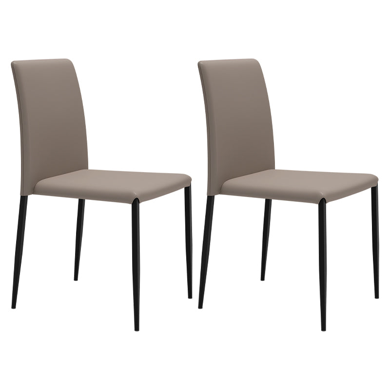 Silla de comedor de estilo moderno, sillas laterales sin brazos con patas de metal para cocina