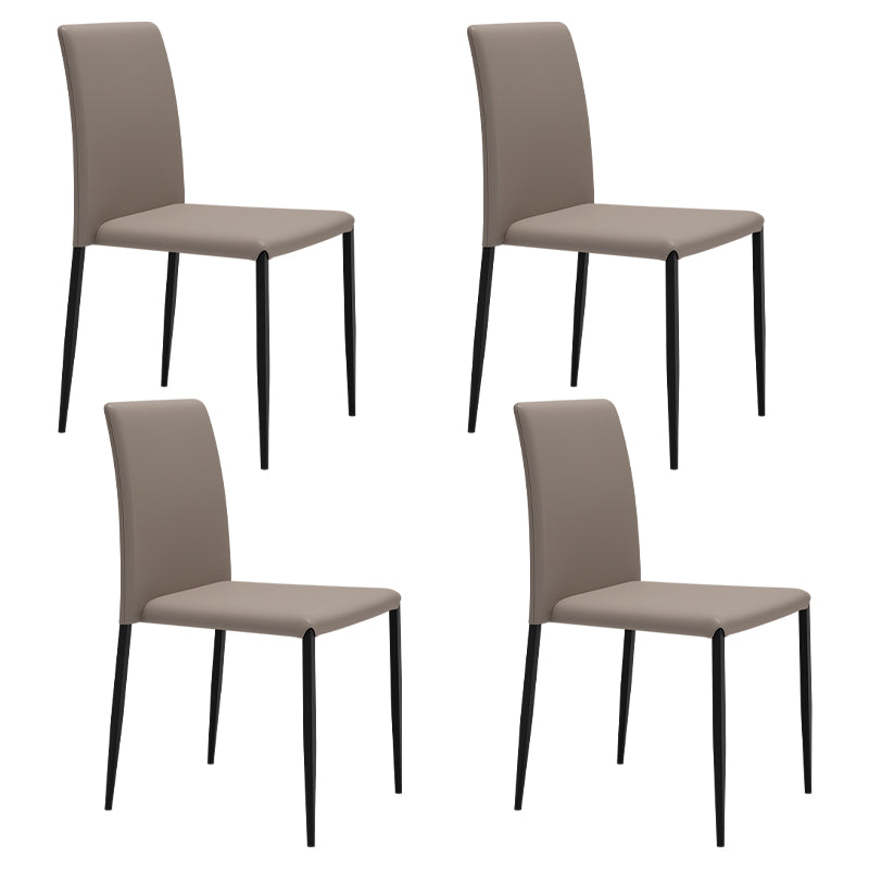 Silla de comedor de estilo moderno, sillas laterales sin brazos con patas de metal para cocina