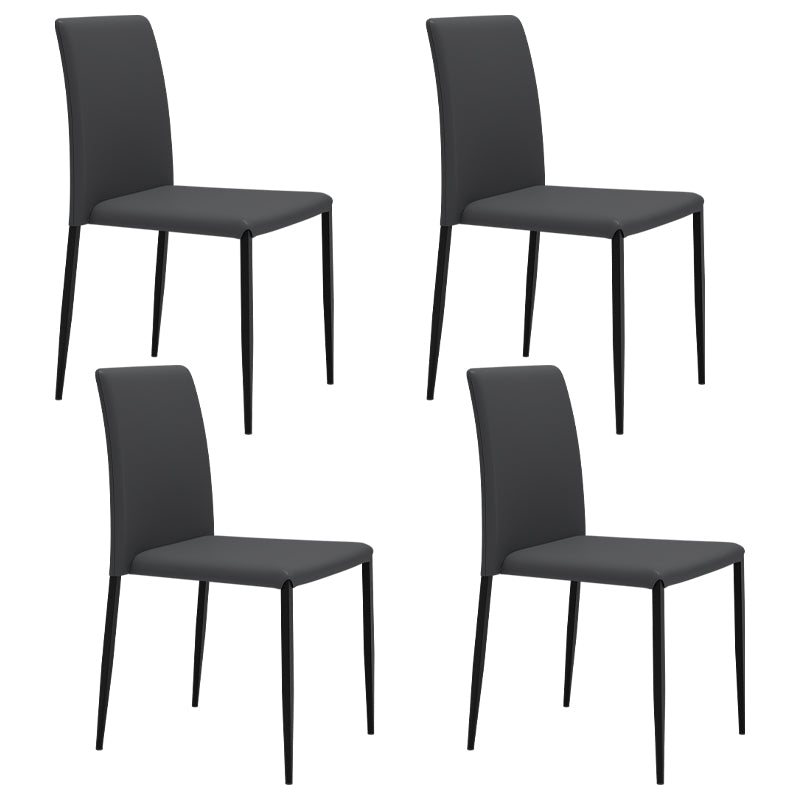 Silla de comedor de estilo moderno, sillas laterales sin brazos con patas de metal para cocina