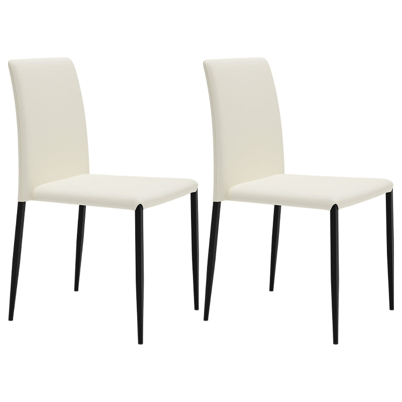 Silla de comedor de estilo moderno, sillas laterales sin brazos con patas de metal para cocina