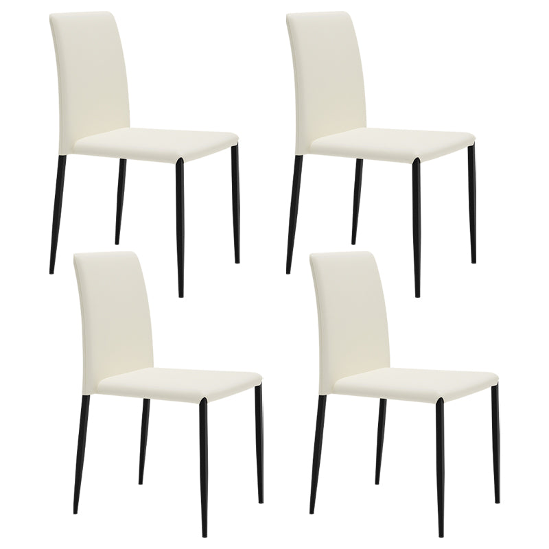 Silla de comedor de estilo moderno, sillas laterales sin brazos con patas de metal para cocina