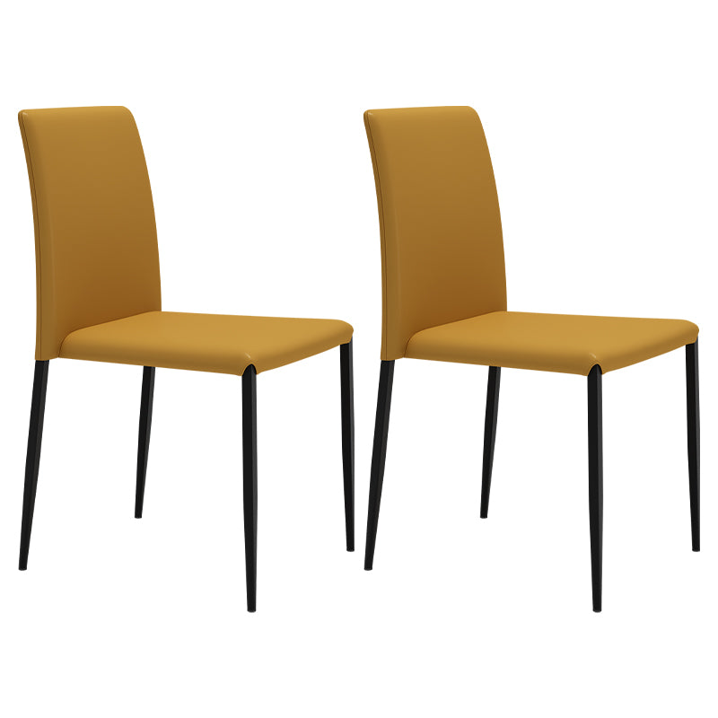 Silla de comedor de estilo moderno, sillas laterales sin brazos con patas de metal para cocina