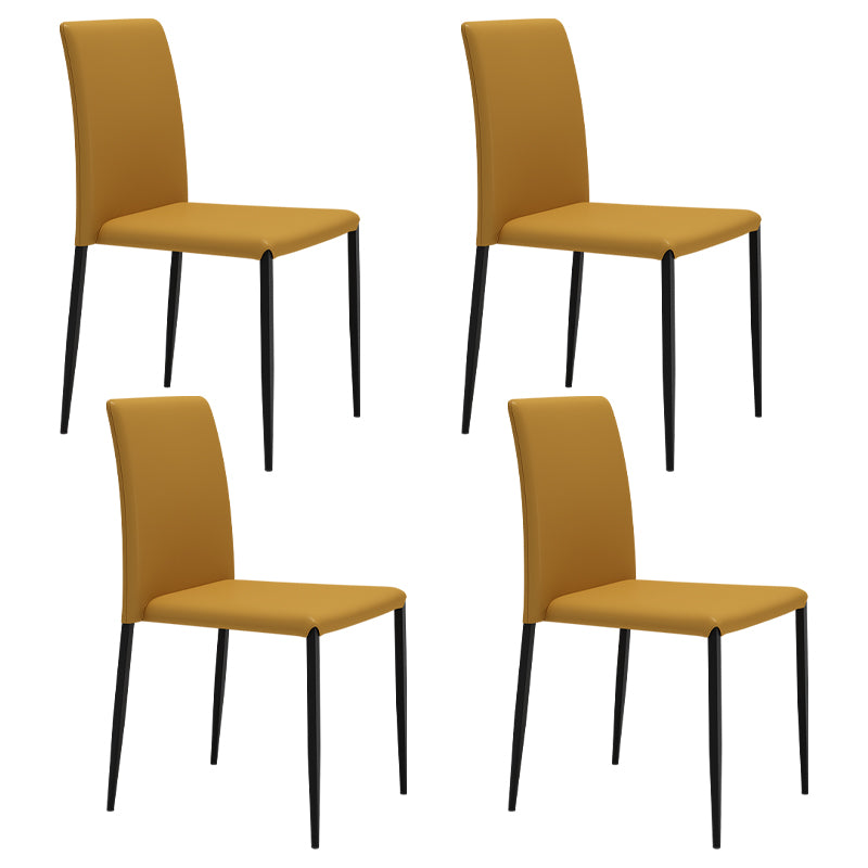 Silla de comedor de estilo moderno, sillas laterales sin brazos con patas de metal para cocina