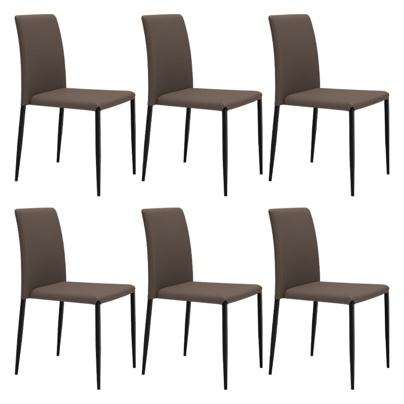 Silla de comedor de estilo moderno, sillas laterales sin brazos con patas de metal para cocina