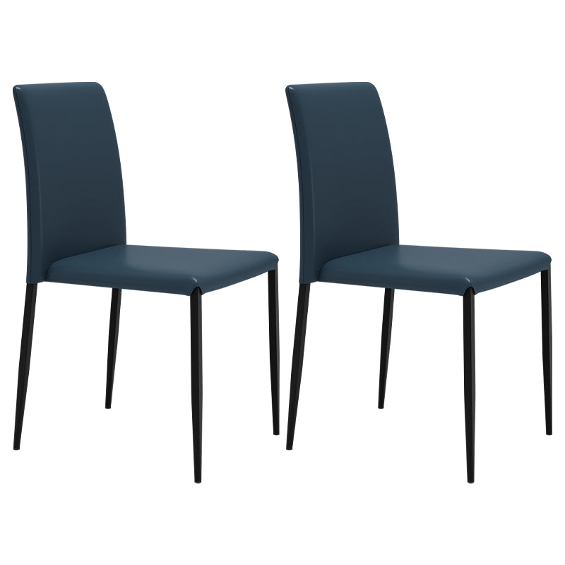 Silla de comedor de estilo moderno, sillas laterales sin brazos con patas de metal para cocina