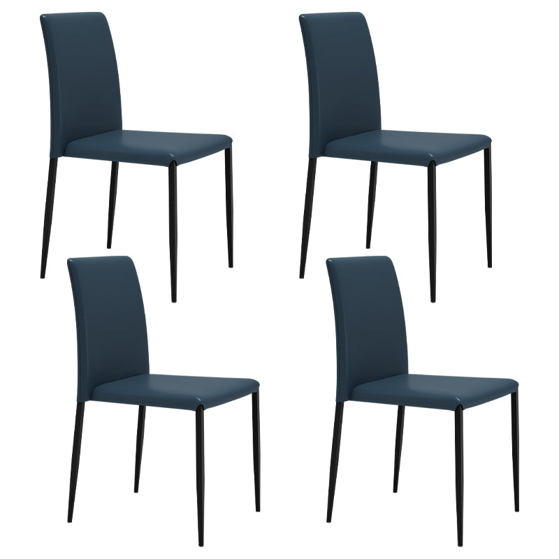 Silla de comedor de estilo moderno, sillas laterales sin brazos con patas de metal para cocina