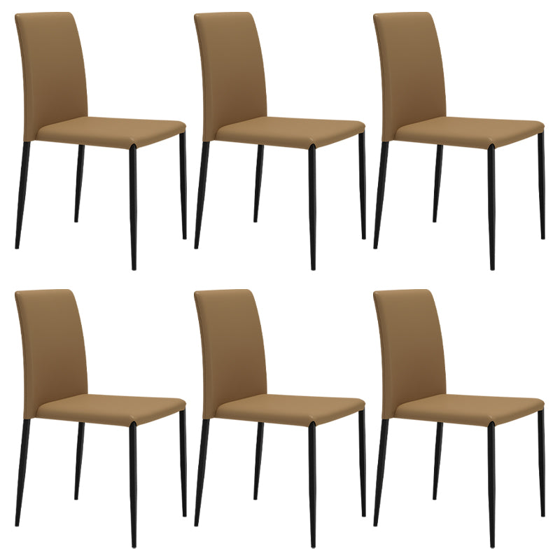 Silla de comedor de estilo moderno, sillas laterales sin brazos con patas de metal para cocina