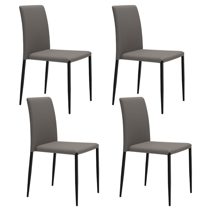 Silla de comedor de estilo moderno, sillas laterales sin brazos con patas de metal para cocina