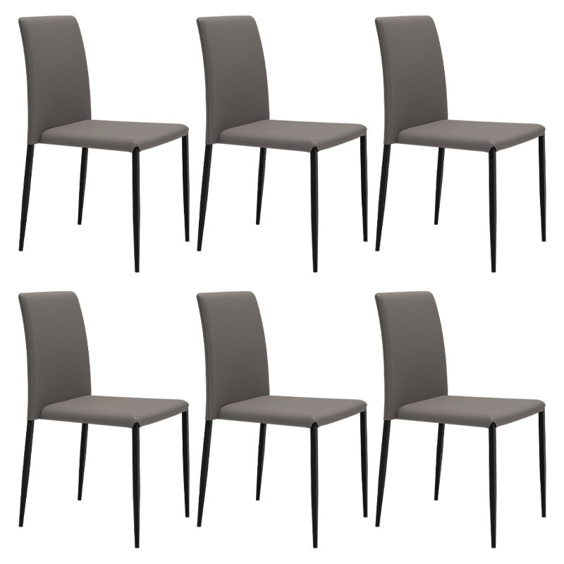 Silla de comedor de estilo moderno, sillas laterales sin brazos con patas de metal para cocina