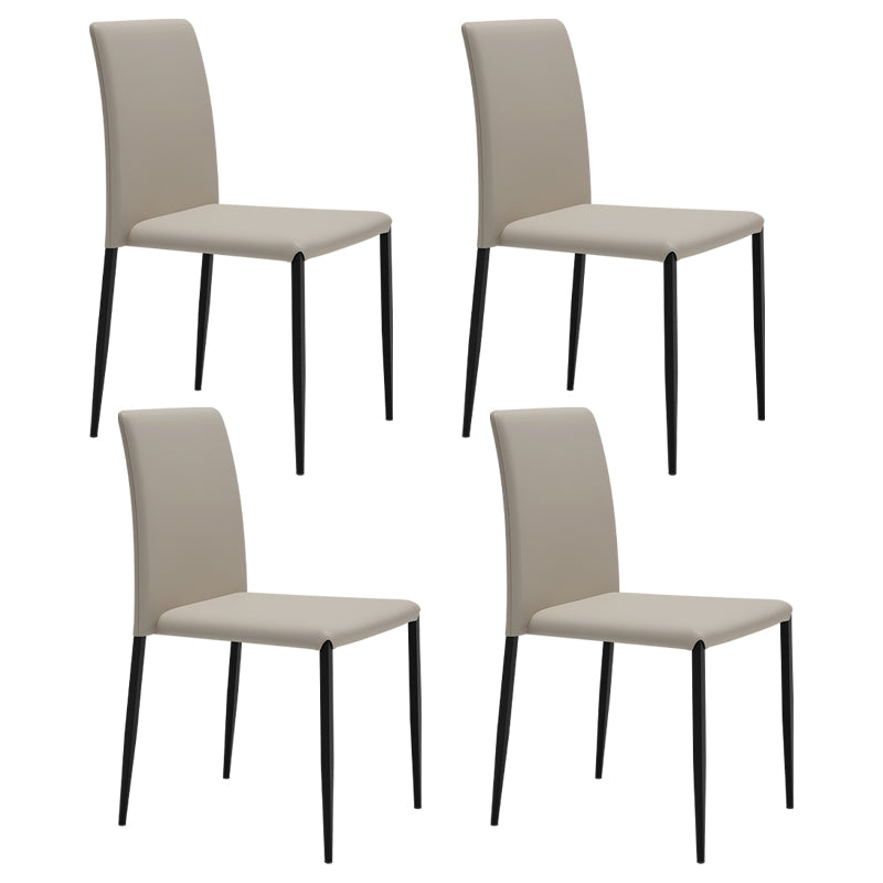 Silla de comedor de estilo moderno, sillas laterales sin brazos con patas de metal para cocina
