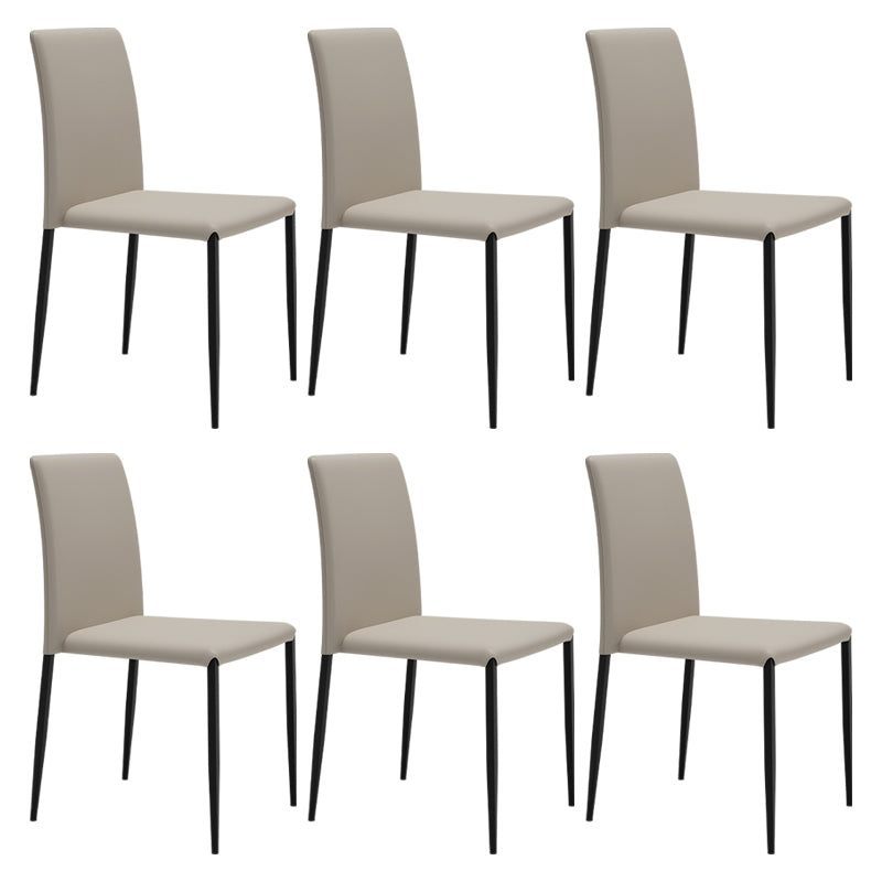 Silla de comedor de estilo moderno, sillas laterales sin brazos con patas de metal para cocina