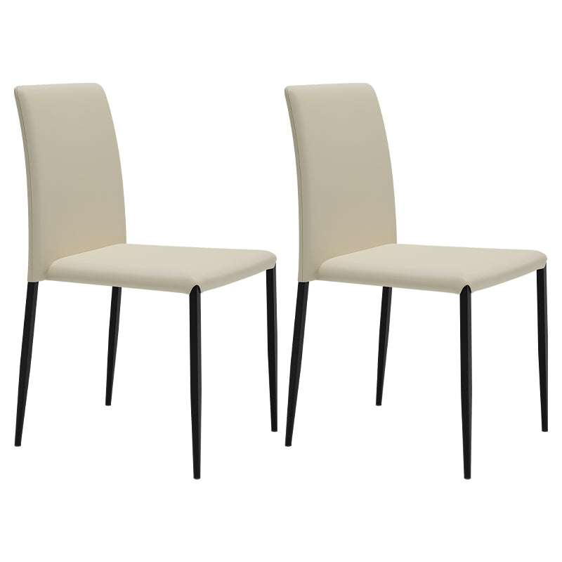 Chaise de salle à manger de style contemporain, chaises latérales sans accoudoirs avec pieds en métal pour la cuisine