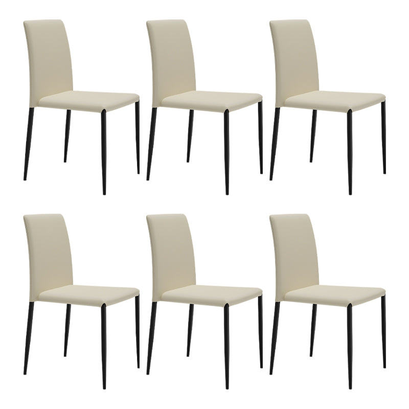 Silla de comedor de estilo moderno, sillas laterales sin brazos con patas de metal para cocina