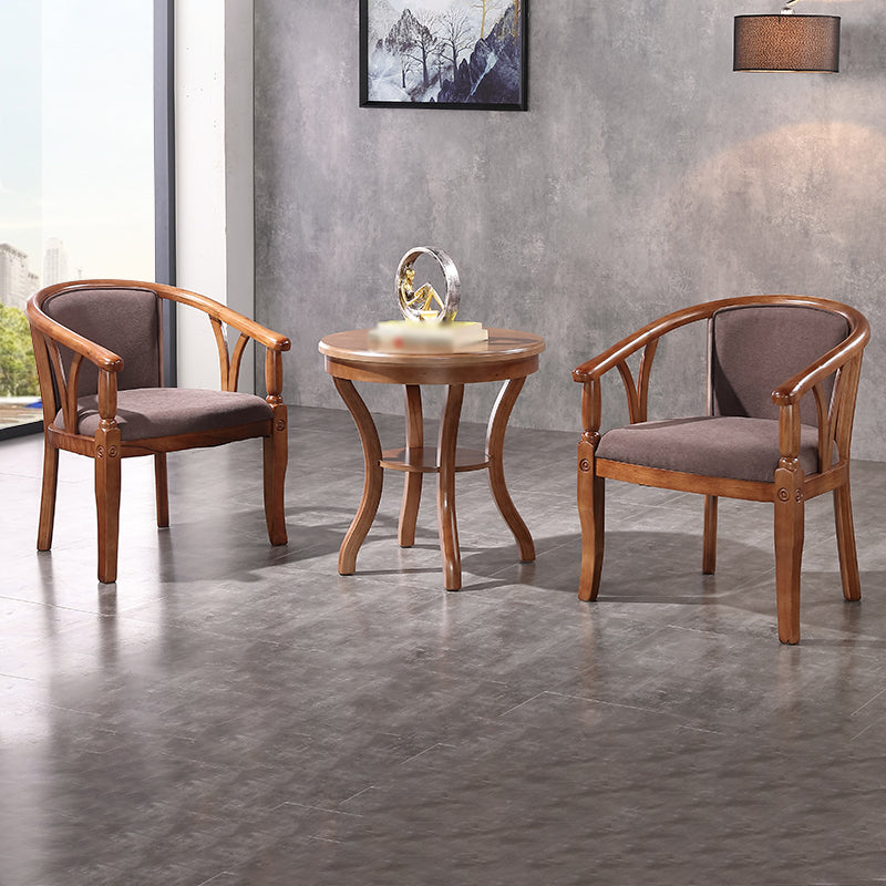 Silla de comedor tradicional de madera maciza, sillón de comedor de lino para restaurante