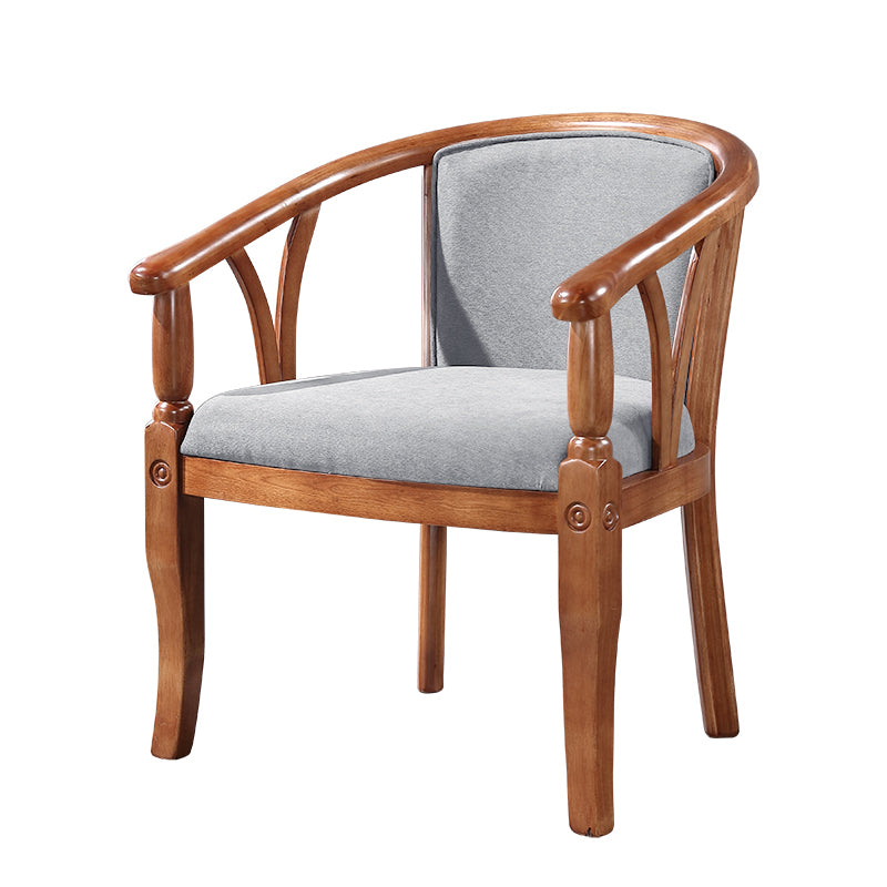 Chaise de salle à manger traditionnelle en bois massif, fauteuil de salle à manger en lin pour Restaurant