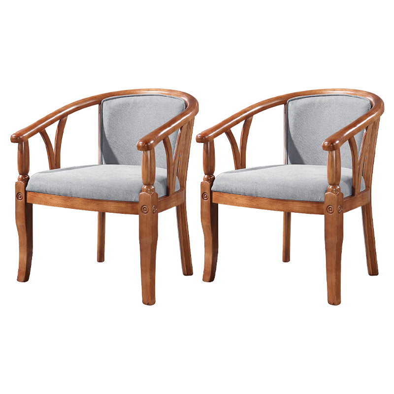 Silla de comedor tradicional de madera maciza, sillón de comedor de lino para restaurante