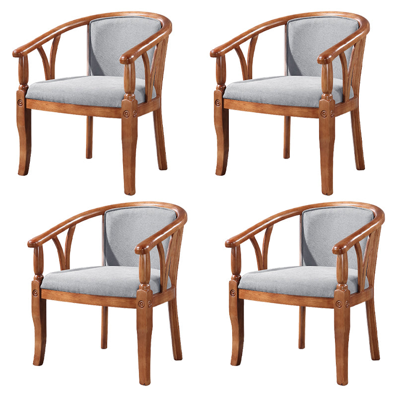 Silla de comedor tradicional de madera maciza, sillón de comedor de lino para restaurante