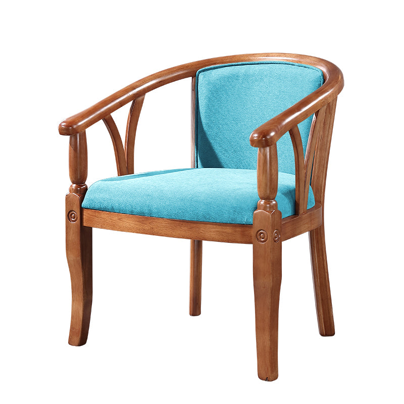 Silla de comedor tradicional de madera maciza, sillón de comedor de lino para restaurante