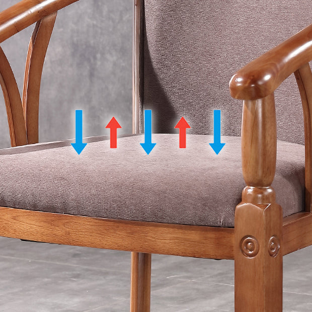 Silla de comedor tradicional de madera maciza, sillón de comedor de lino para restaurante
