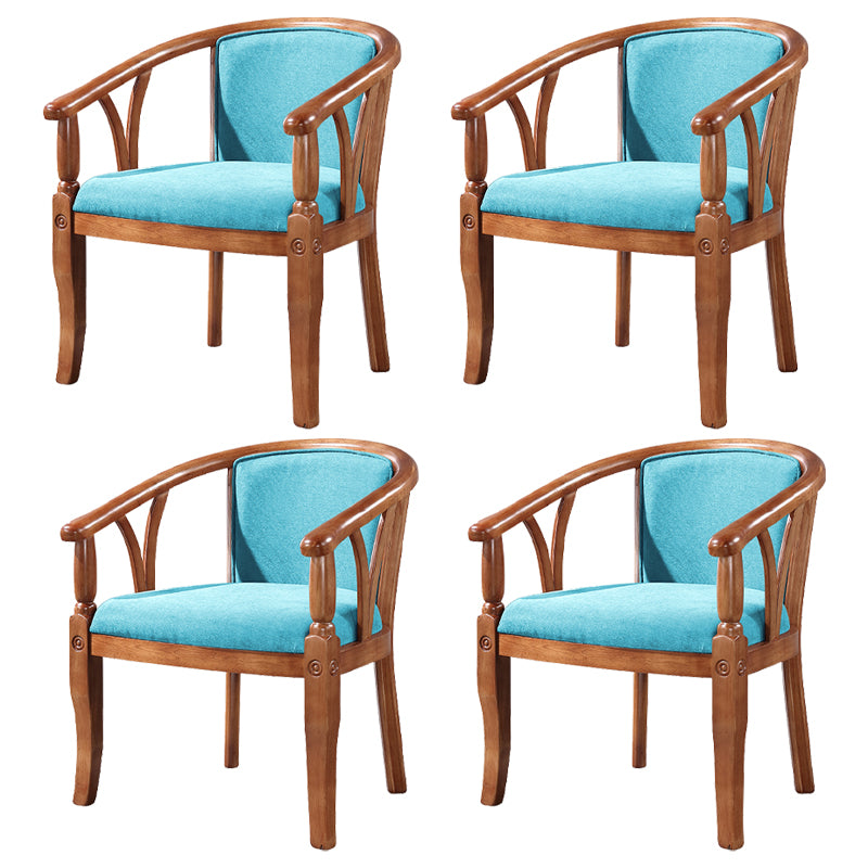 Silla de comedor tradicional de madera maciza, sillón de comedor de lino para restaurante