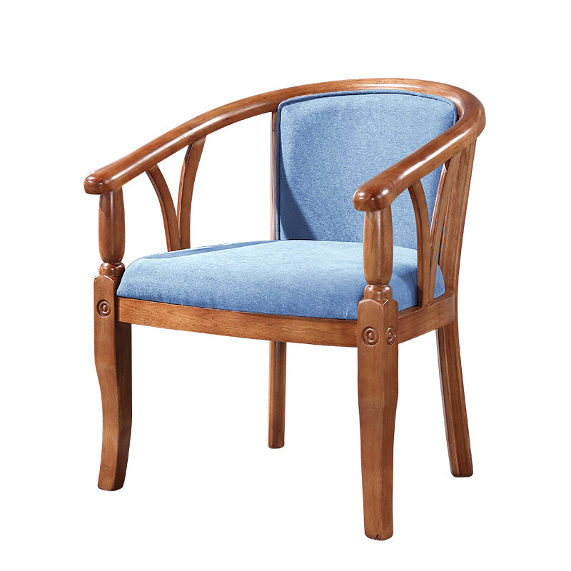 Silla de comedor tradicional de madera maciza, sillón de comedor de lino para restaurante