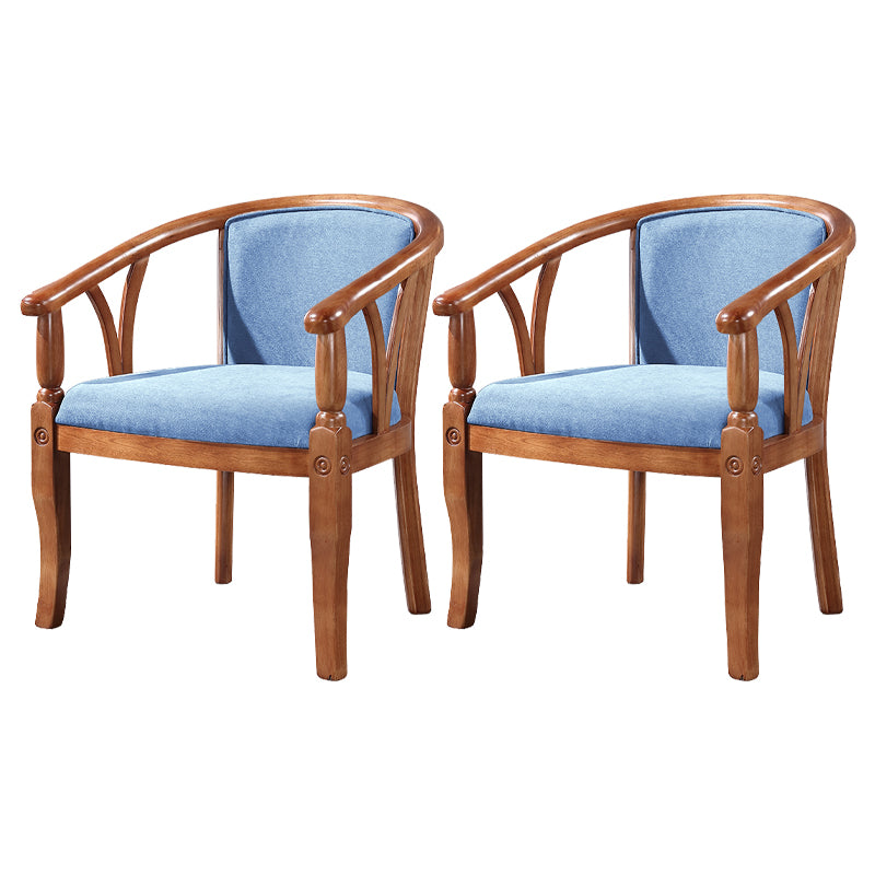 Silla de comedor tradicional de madera maciza, sillón de comedor de lino para restaurante