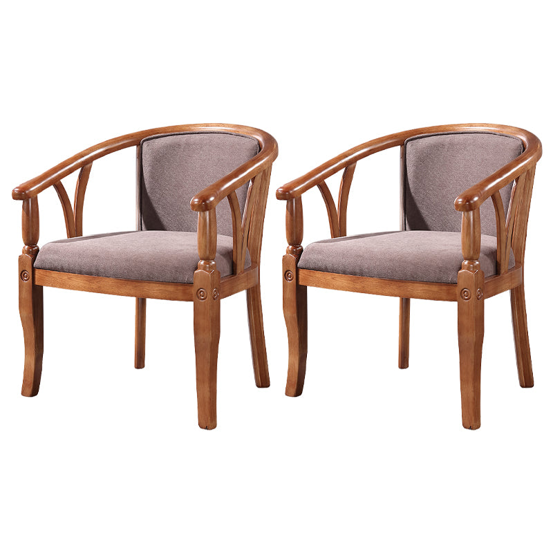 Silla de comedor tradicional de madera maciza, sillón de comedor de lino para restaurante
