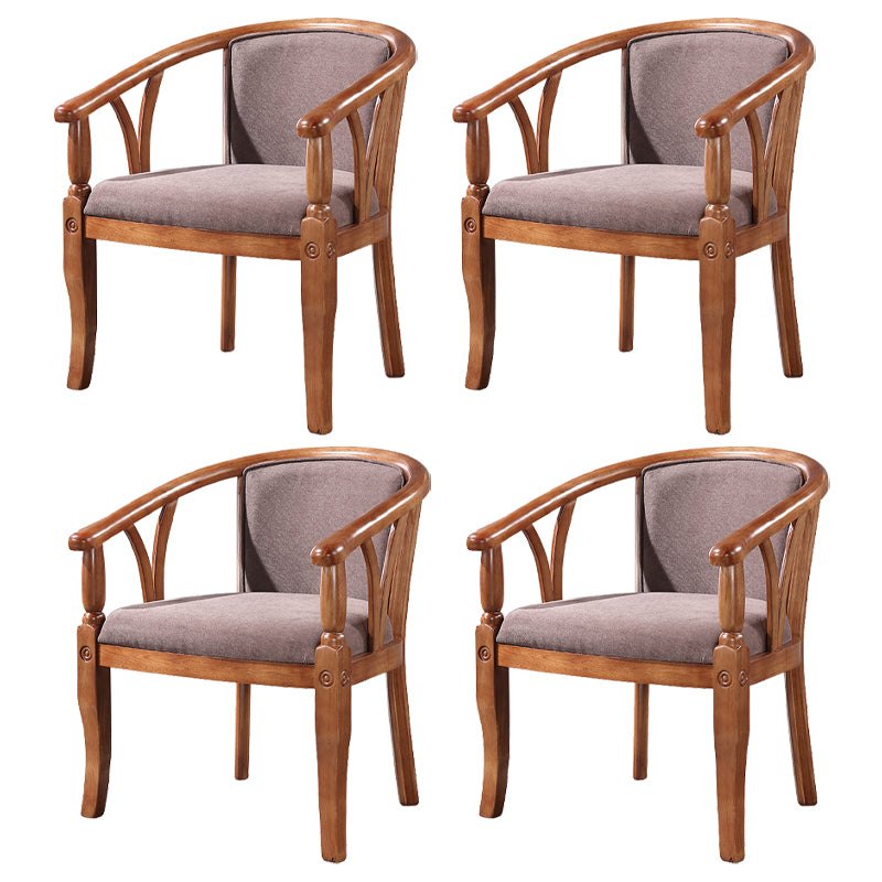 Silla de comedor tradicional de madera maciza, sillón de comedor de lino para restaurante