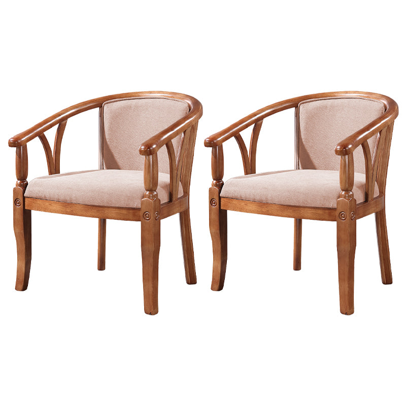 Silla de comedor tradicional de madera maciza, sillón de comedor de lino para restaurante