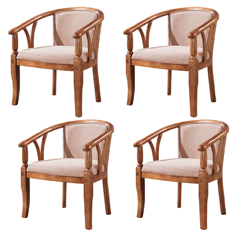 Silla de comedor tradicional de madera maciza, sillón de comedor de lino para restaurante