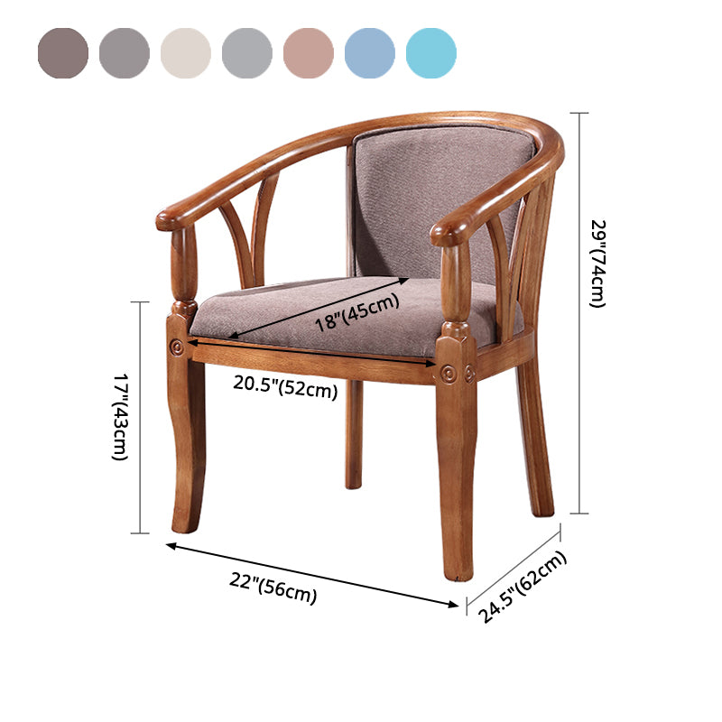 Silla de comedor tradicional de madera maciza, sillón de comedor de lino para restaurante
