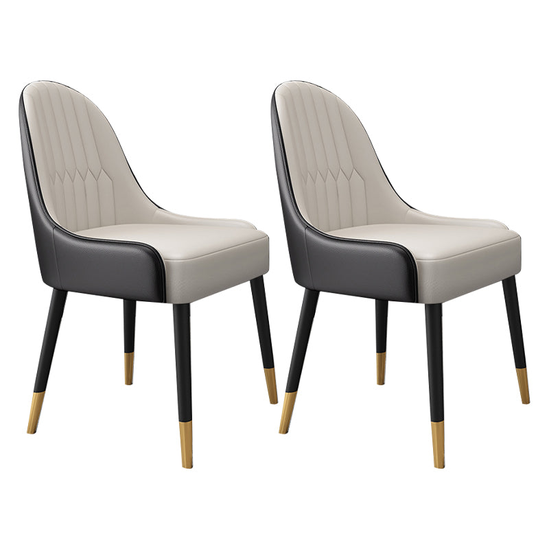 Chaise en métal de style scandinave Chaises à dossier Parsons de salle à manger (Ensemble de 2)