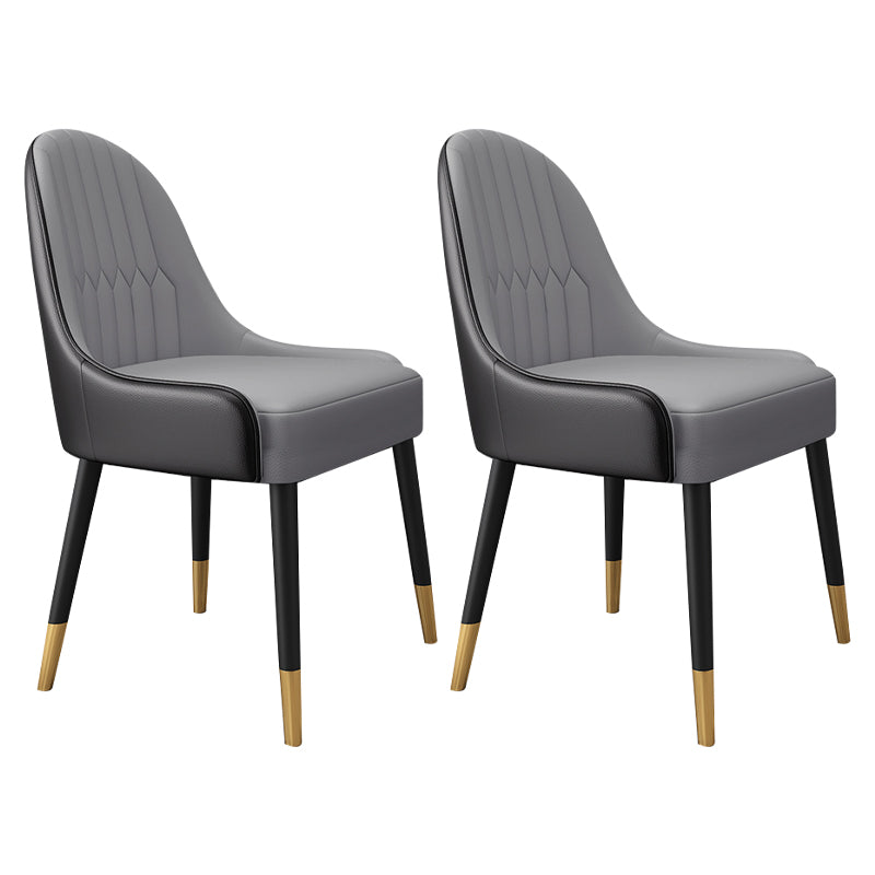 Chaise en métal de style scandinave Chaises à dossier Parsons de salle à manger (Ensemble de 2)