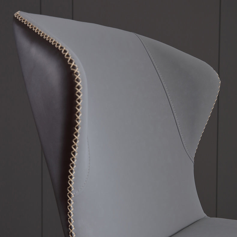 Silla industrial Wingback Parsons de cuero para comedor, sillas laterales sin brazos (juego de 4)