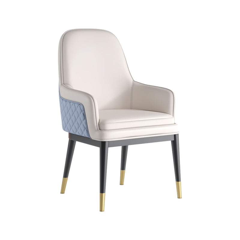 Silla de comedor de metal de estilo nórdico, silla de comedor con brazo Parsons, sillas laterales