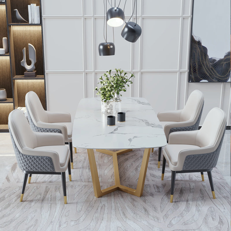 Silla de comedor de metal de estilo nórdico, silla de comedor con brazo Parsons, sillas laterales