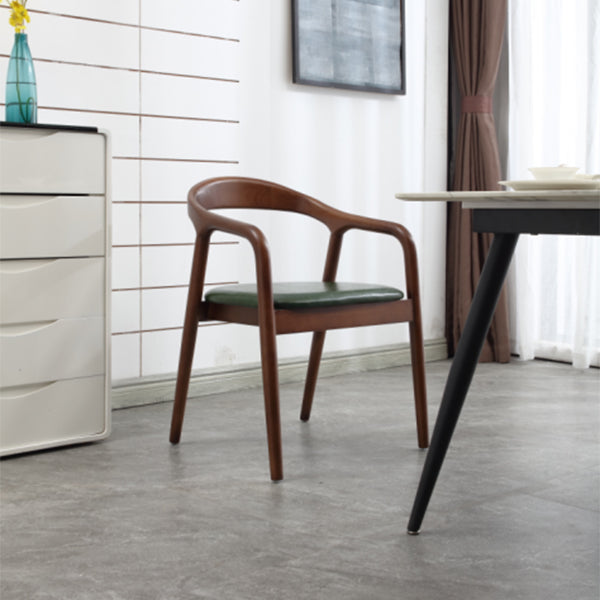 Chaise en bois massif de style traditionnel, chaises de cuisine à bras arrière ouvert