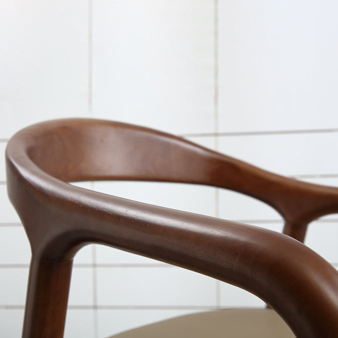 Silla de madera maciza de estilo tradicional, sillas de comedor de cocina con brazo trasero abierto