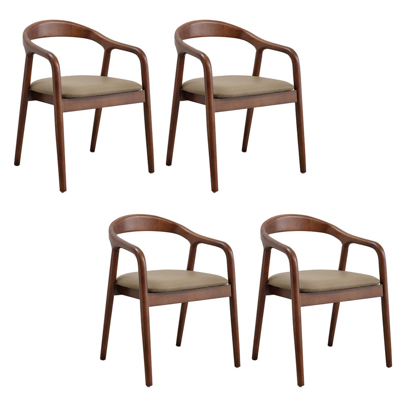 Silla de madera maciza de estilo tradicional, sillas de comedor de cocina con brazo trasero abierto