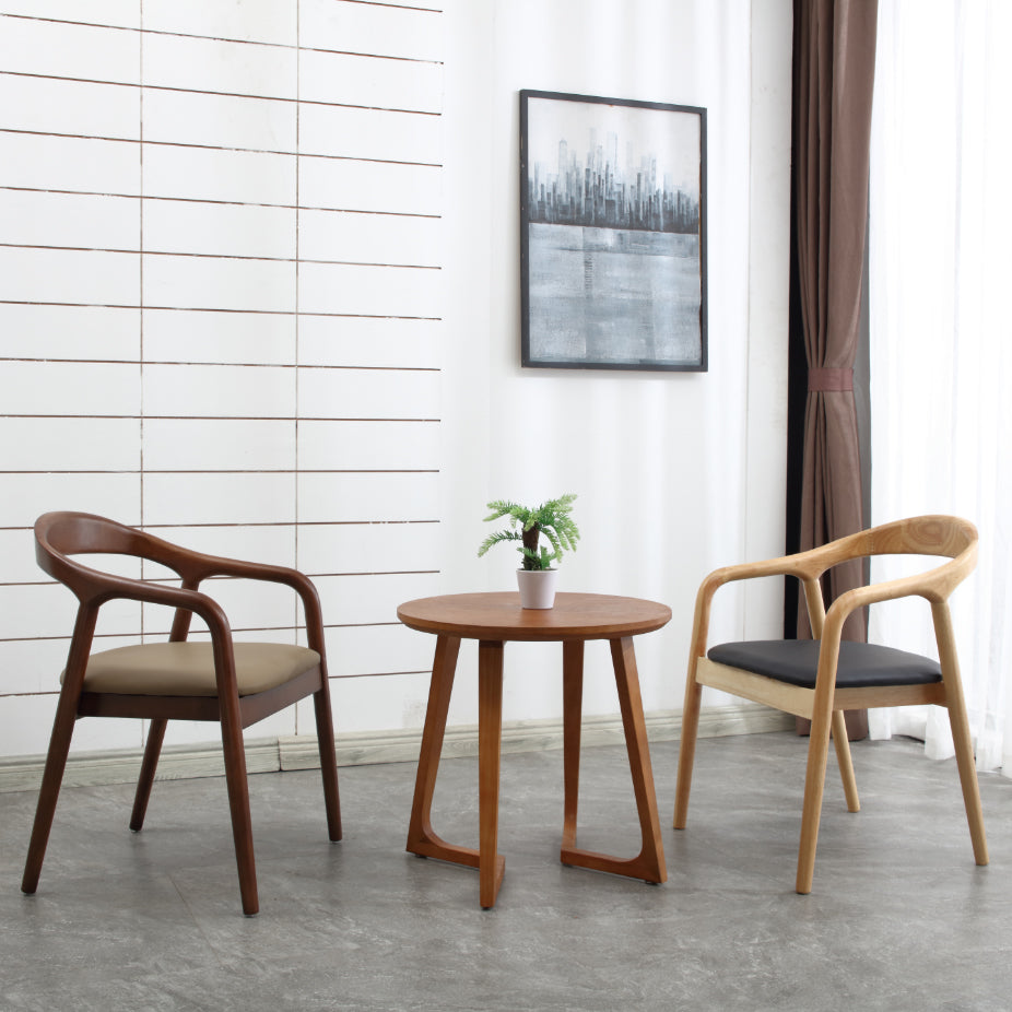 Silla de madera maciza de estilo tradicional, sillas de comedor de cocina con brazo trasero abierto