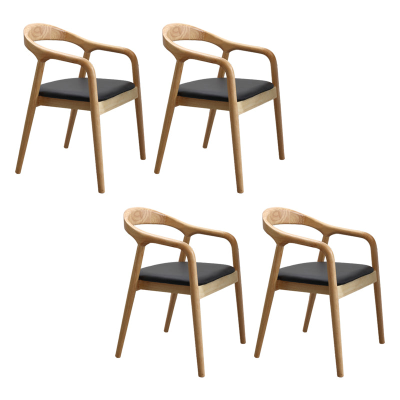 Silla de madera maciza de estilo tradicional, sillas de comedor de cocina con brazo trasero abierto